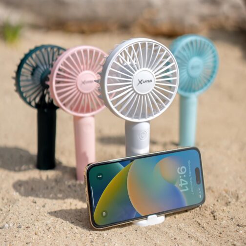 Xlayer Mini Hand Fan I Table Fan I Rechargeable I Portable Battery Fan Quiet I 3 Speeds I Mini Fan for Travel, Office, Festival, Camping I Gifts for Women – Bild 8