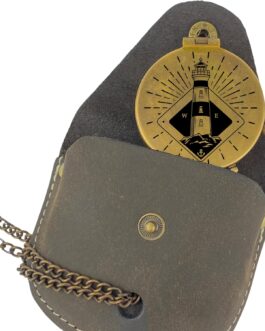 Personalised Compass with Engraving Maritime Motif and Desired Text Name Various Designs Brass Leather Case Gift Box Gift Idea