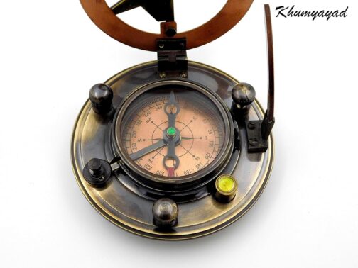 KHUMYAYAD Handmade Brass Sundial Compass Fully Functional with Pure Leather Case – Bild 7