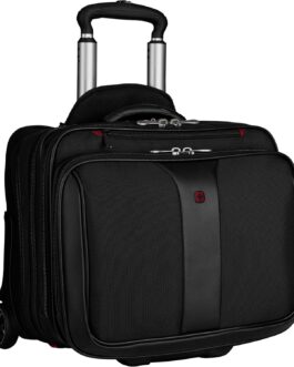Wenger 600662 PATRIOT 17″ 2-Piece Business Wheeled Laptop Briefcase , Padded laptop compartment with Matching 15.4″ Laptop Case in Black {38 Litres}