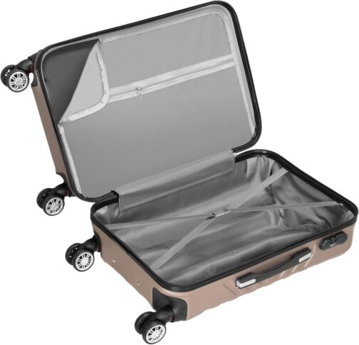Zelsius Suitcase Set of 3 | ABS Hard Case with Combination Lock, Double Wheels and Inner Divider | Hand Luggage Suitcase, Hard Case Set 3 Pieces, Trolley, Large Suitcase, Luggage Set, champagne, – Bild 8