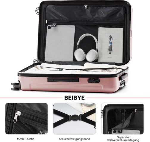 Beibye Twin Rollers Hard Case Travel Suitcase Trolley in XL, L, M, 14 Colours – Bild 5