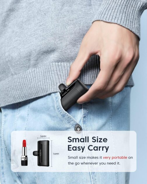 Kuulaa Power Bank USB C 4500 mAh, Mini External Battery, Fast Charging USB C Power Bank without Cable, Small But Strong Mobile Phone Portable Chargers Compatible with Samsung, Huawei, USB C Mobile – Bild 3