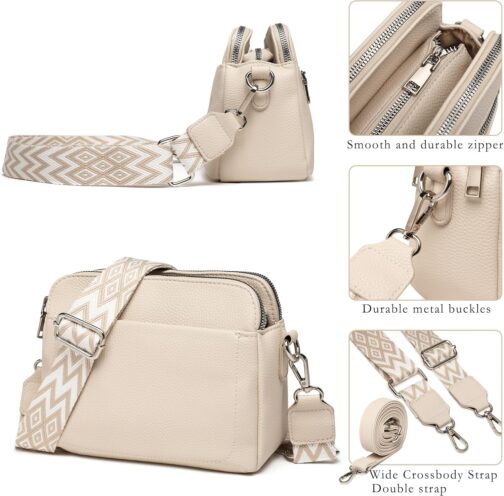 Makukke Crossbody Bag Women's Shoulder Bag Mobile Phone Case for Hanging Small Handbag Women's Modern Shoulder Bag PU Leather Bag with Card Slot 2 Shoulder Straps Adjustable Removable Shoulder Strap – Bild 2