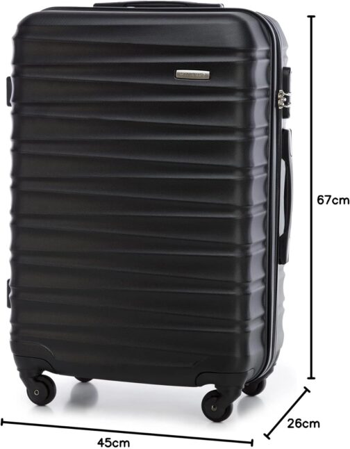 Wittchen Travel Suitcase, Hand Luggage, Cabin Luggage, Rolling Suitcase, Hard Shell, black – Bild 9