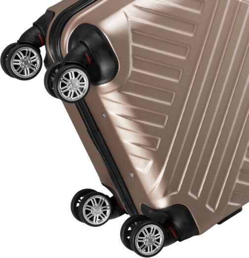 Zelsius Suitcase Set of 3 | ABS Hard Case with Combination Lock, Double Wheels and Inner Divider | Hand Luggage Suitcase, Hard Case Set 3 Pieces, Trolley, Large Suitcase, Luggage Set, champagne, – Bild 7
