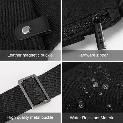 OSOCE Sling Chest Bag Cross Body Shoulder Backpack Anti Theft Travel Bags Daypack for Men Women B13-007 (Black) – Bild 4