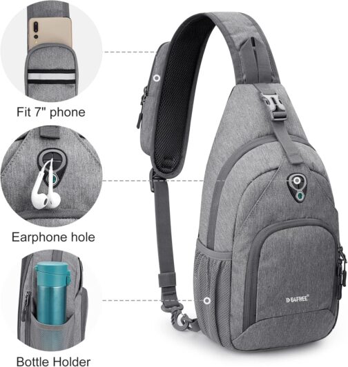 G4Free Sling Bag Backpack Chest Bag Shoulder Bag Anti-Theft Crossbody Gym Daypack with Headphone Hole for Outdoor Cycling Travel Hiking Men Women – Bild 4