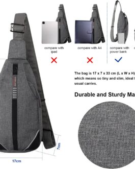 WATERFLY Anti-Theft Sling Bag for Men and Women, Chest Bag, Hippie Crossbody Bag, Multipurpose Daypack