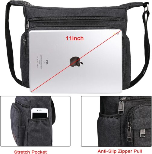 JAKAGO Waterproof Shoulder Bag Men's Multi Bag Canvas Work Bags for Men & Women, for Outdoor, Camping, Travel, Work, Daily Use – Bild 4