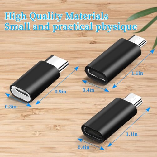 YRIKE USB C Adapter (Pack of 6), USB C to Mini USB Adapter, Micro USB to USB C Adapter, Compatible with Laptops, LG, Mobile Phones etc – Bild 6