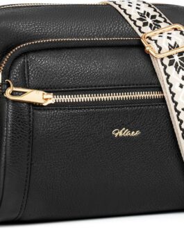 HILAEX Women’s Shoulder Bag with 4 Compartments, Medium Handbag with Anti-Theft Leather Crossbody Bag with Adjustable Removable Wide Shoulder Strap