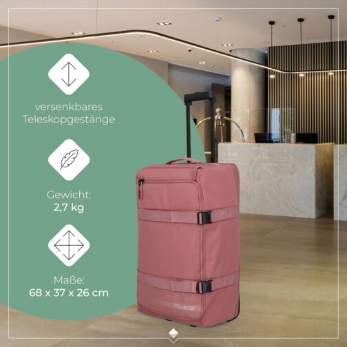 Travelite Kick-off trolley, rosé, 68 cm (Trolley M) – Bild 3