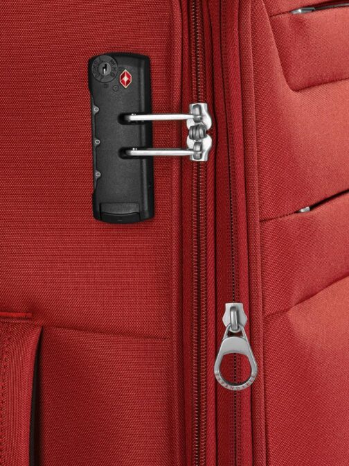 Worldpack Soft Luggage Suitcase Set 3-Piece | Travel Trolleys Made of High-Quality Durable Polyester Material | for Men and Women | 4 Double Wheels & TSA Lock | Chicago Series, Dark-red, Suitcase – Bild 4