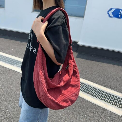 ibalulu Crossbody Bag Women's Men's Shoulder Bag Women's Cord Bag Handbag Women's Large Casual Shoulder Bag with Adjustable Shoulder Strap for School Office Work Travel Excursion Shopping – Bild 8