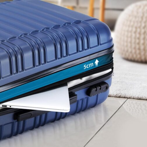 Beibye Twin-Wheeled Travel Suitcase, Hard Shell Trolley Suitcase, M/L/XL Set, dark blue – Bild 3