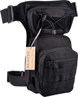 Huntvp Tactical Leg Bag, Military Leg Bag, Molle Waist Bag, Sport Tactical Leg Bag, Army Leg Pockets Waterproof Belt Bag, Tool Bag for Leg Men, Women, Motorcycle, Hiking, Outdoor