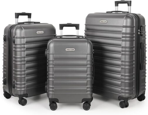 MoFut Large Suitcase, Travel Suitcase, Hard-Shell Suitcase, Trolley Suitcase with Wheels, with Password Lock, Suitcase with Telescopic Handle, darkgray – Bild 9