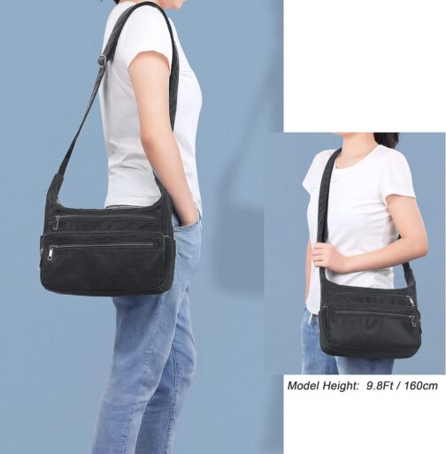 VOLGANIK ROCK Shoulder Bag for Women, Multiple Pockets, Handbag, Shoulder Bag, Waterproof RFID Shoulder Bag for Daily Use, Messenger Bag, Travel Bag – Bild 2