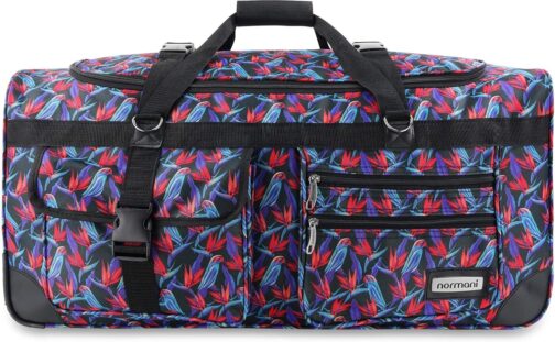 normani Sturdy Travel Trolley Big Size XL 80-150 Litres with 2 Wheels - Robust and Water-Repellent - Lightweight Travel Trolley XL Bag Various Sizes Colour Pally Parrots / 100 Litres – Bild 3