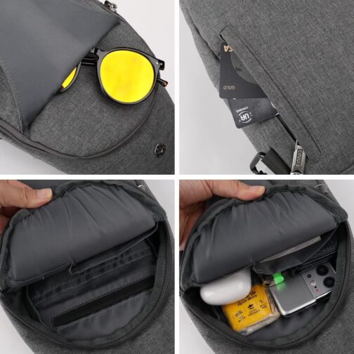 WATERFLY Anti-Theft Sling Bag for Men and Women, Chest Bag, Hippie Crossbody Bag, Multipurpose Daypack – Bild 5