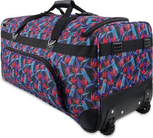 normani Sturdy Travel Trolley Big Size XL 80-150 Litres with 2 Wheels - Robust and Water-Repellent - Lightweight Travel Trolley XL Bag Various Sizes Colour Pally Parrots / 100 Litres – Bild 5