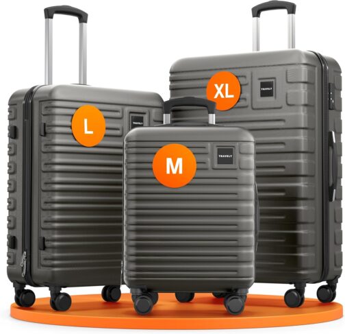 Travely Premium Hand Luggage Suitcase, 55 x 40 x 20 cm, Suitable for Ryanair, Lufthansa, Eurowings, etc., 36 L Trolley, with Soft Wheels and Practical TSA Lock, Travel Suitcase