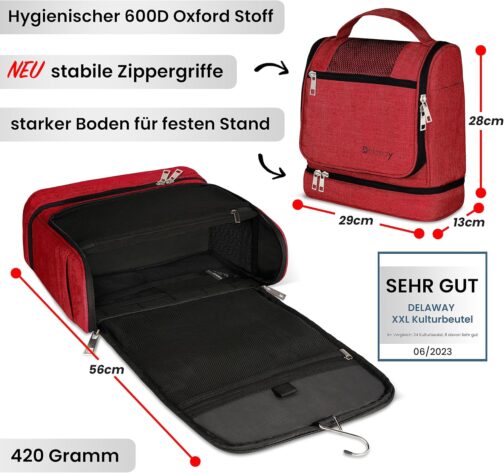 DELAWAY® XXL toiletry bag for hanging up - toiletry bag in premium quality – Bild 3