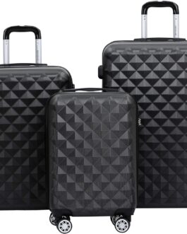 BEIBYE Trolley Suitcase, Travel Suitcase Set, Luggage Set, Suitcase Set, 4 Twin Wheels, Hard Case, black
