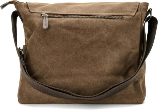 Trendhim Caramel Brown Canvas Messenger Bag for Men Shoulder Bag Large Canvas Shoulder Bag for Everyday and Work – Bild 8