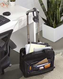 AmazonBasics Rolling Laptop Case on Wheels – Fits Most Laptops up to 16″