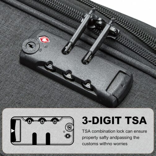 British Traveller Soft Luggage Suitcase, black – Bild 5