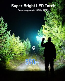 Blukar Rechargeable LED Torch, Super Bright Zoomable 2000 Lumen Mini Torch with 4 Light Modes and Long Operating Time, Waterproof Torch for Camping, Hiking, Outdoor, Emergency