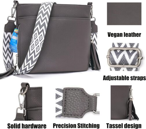 Paigtes Shoulder Bag, Women's Medium Size Handbag, Women's Leather PU Bag, Women's Shoulder Bags, Women's Bags with Wide Shoulder Strap and 4 Compartments – Bild 4