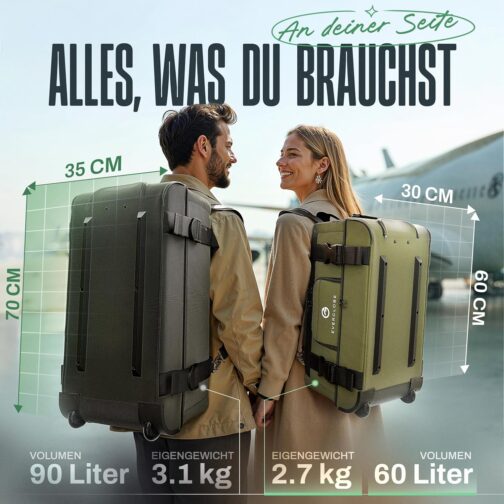 EVERGLOBE Travel Bag 3-in-1 [recycled], khaki – Bild 2
