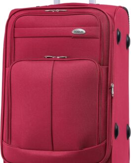 Beibye 4-Wheeled Travel Suitcase, Fabric Case, Hand Luggage, Children’s Luggage Suitcase Trolley Set, XL, L, M, wine red