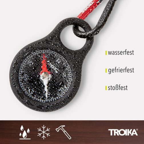 Troika WEGWEISER – COS10/BK – Keyring with compass – incl. Carabiner – PVC/acrylic/ABS/aluminium – red, black original – Bild 3