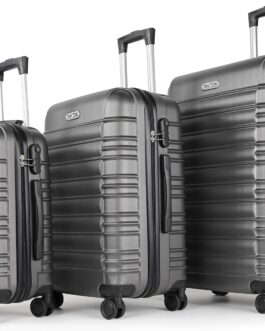 MoFut Large Suitcase, Travel Suitcase, Hard-Shell Suitcase, Trolley Suitcase with Wheels, with Password Lock, Suitcase with Telescopic Handle, darkgray