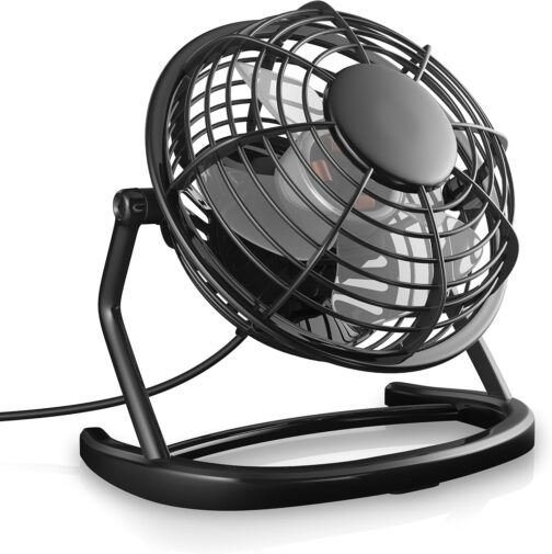 CSL - USB fan | Table fan / fan / fan | ideal for the desktop incl. On/off switch. PC / MAC / laptop | in black