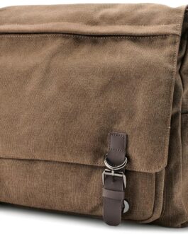 Trendhim Caramel Brown Canvas Messenger Bag for Men Shoulder Bag Large Canvas Shoulder Bag for Everyday and Work