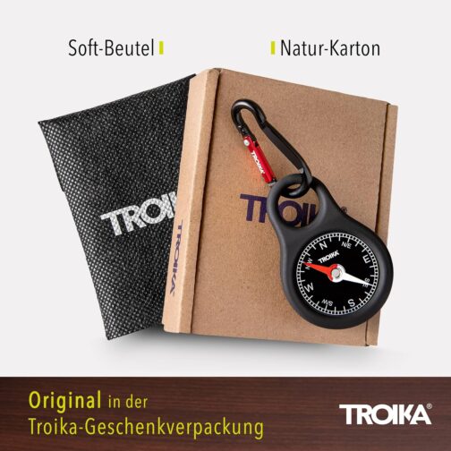 Troika WEGWEISER – COS10/BK – Keyring with compass – incl. Carabiner – PVC/acrylic/ABS/aluminium – red, black original – Bild 6