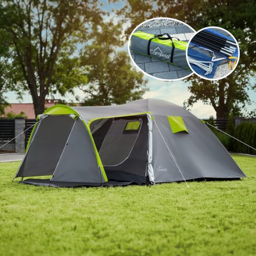 Campela Touristenzelt, Familienzelt, Tropical, für 3-4 Personen, wasserdicht 3000m, geklebte Nähte, CA0013 – Bild 7