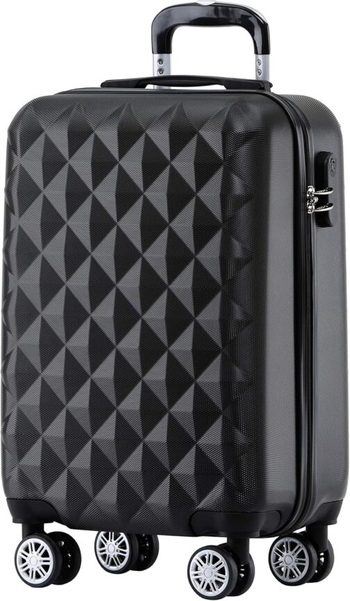 BEIBYE Twin-Wheels 2066 Hard Shell Trolley Suitcase, Travel Suitcase, Luggage, M–L–XL Set, black