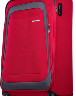 NOWI Corfu 360° Rotating Case – Lockable Rod, 2 Front Pockets, Combination Lock, Foamed Front, 4 Wheels, red, XL, Modern, elegant style, durable materials, functional design