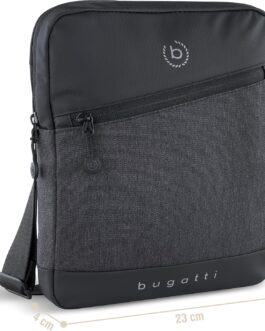 bugatti Universe Men’s Small Black Shoulder Bag Mini Messenger Bag