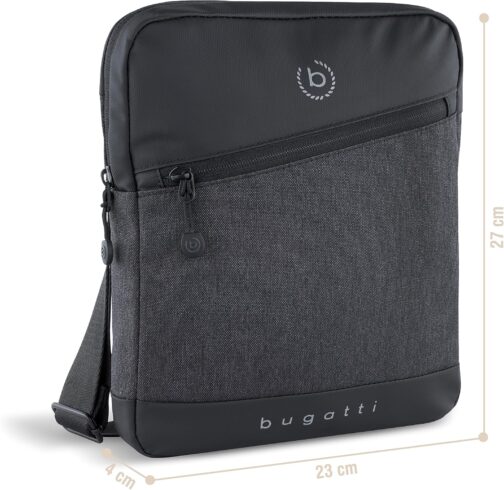 bugatti Universe Men's Small Black Shoulder Bag Mini Messenger Bag – Bild 2