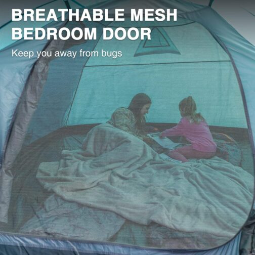 Portal Zelt 3-4 Perosonen Camping wasserdicht 4000mm Kuppelzelt mit Vorzelt Familienzelt Festivalzelt für Camping Reise Trekking Garten – Bild 2