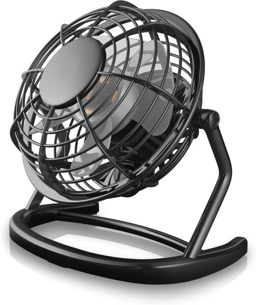 CSL - USB fan | Table fan / fan / fan | ideal for the desktop incl. On/off switch. PC / MAC / laptop | in black – Bild 2