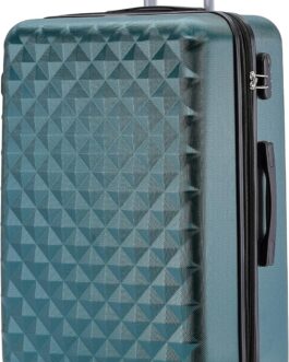 BEIBYE Twin Wheels 2066 Hard Case – 15 Colours – ABS Plastic – Combination Lock with Double Zip – Exclusive Interior and Extensive Functions, Dark green, L