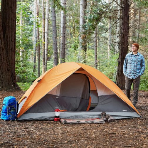 Amazon Basics Camping Dome Tent with Rain Cover and Carry Bag, Waterproof 3 Season Tent, Easy to Assemble, 4/8 People – Bild 6